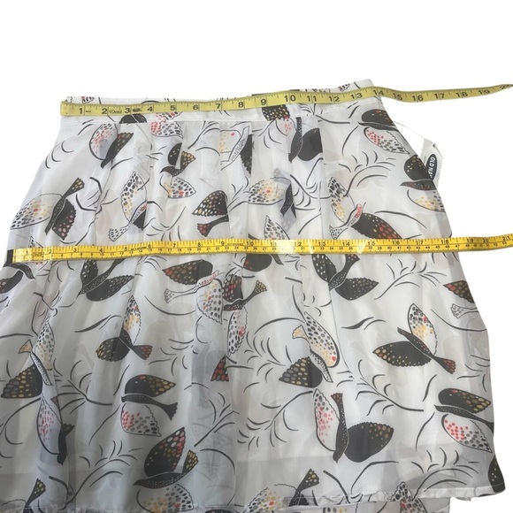 Old Navy Whimsical Bird Print Pleated Chiffon Skirt Lined Size XS NWT Fun Flirty - Picture 2 of 9